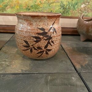 Vintage Handcrafted Ceramic with Leaf Design
